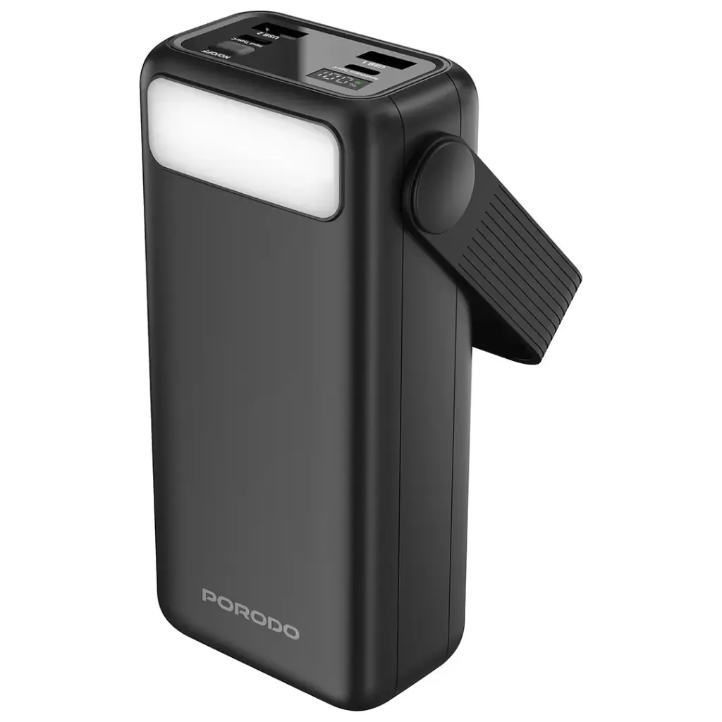 پاوربانک فست شارژ  30000میلی آمپر چراغ اضطراری نمایشگردار پرودو