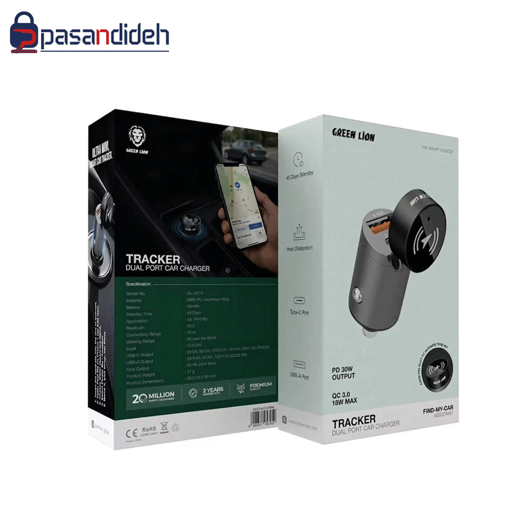 فندکی گرین لاین مدل Green lion DUAL PORT 30W