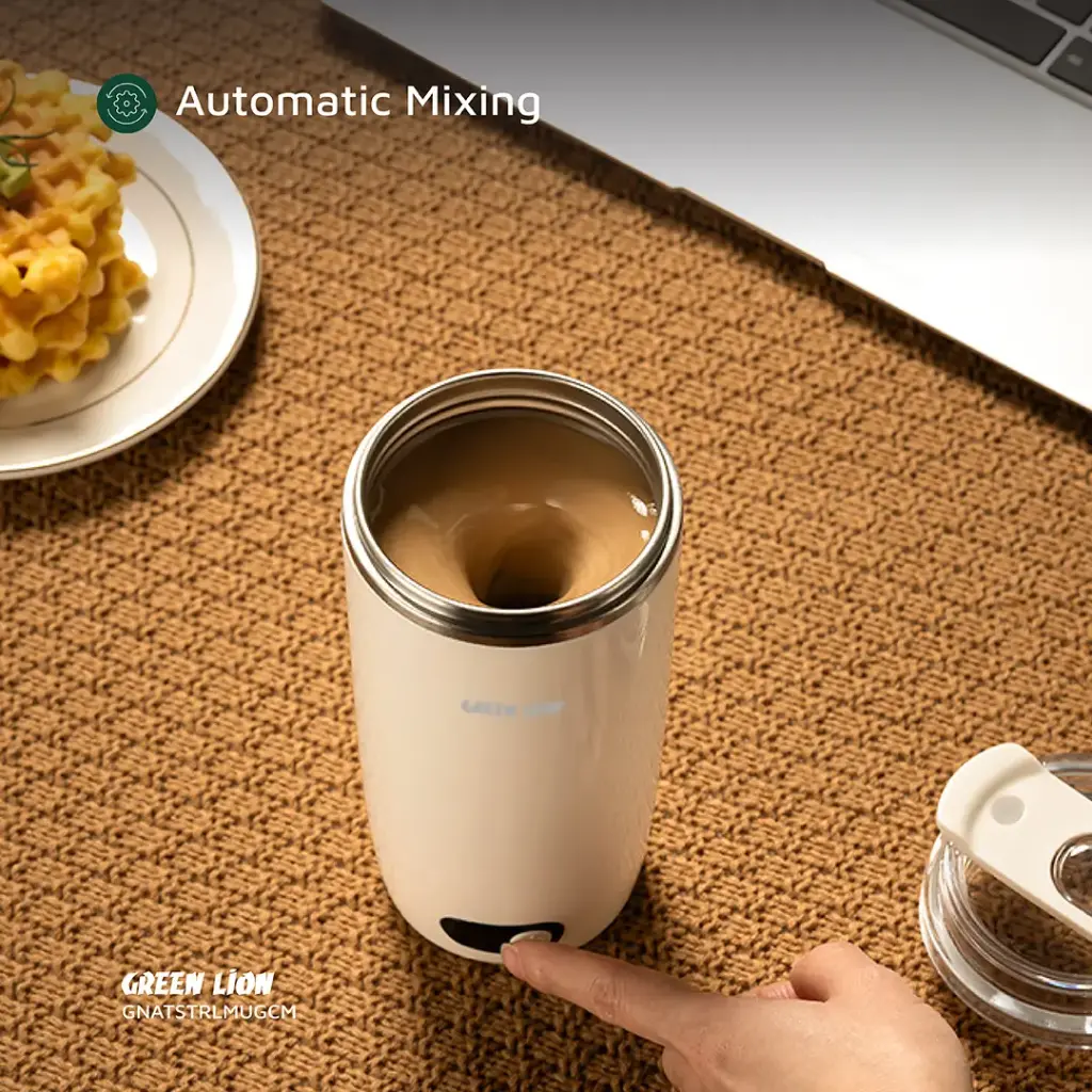 ماگ همزن خودکار گرین لاین مدل Magnetic ظرفیت ۳۵۰ میلی‌لیترGreen lion