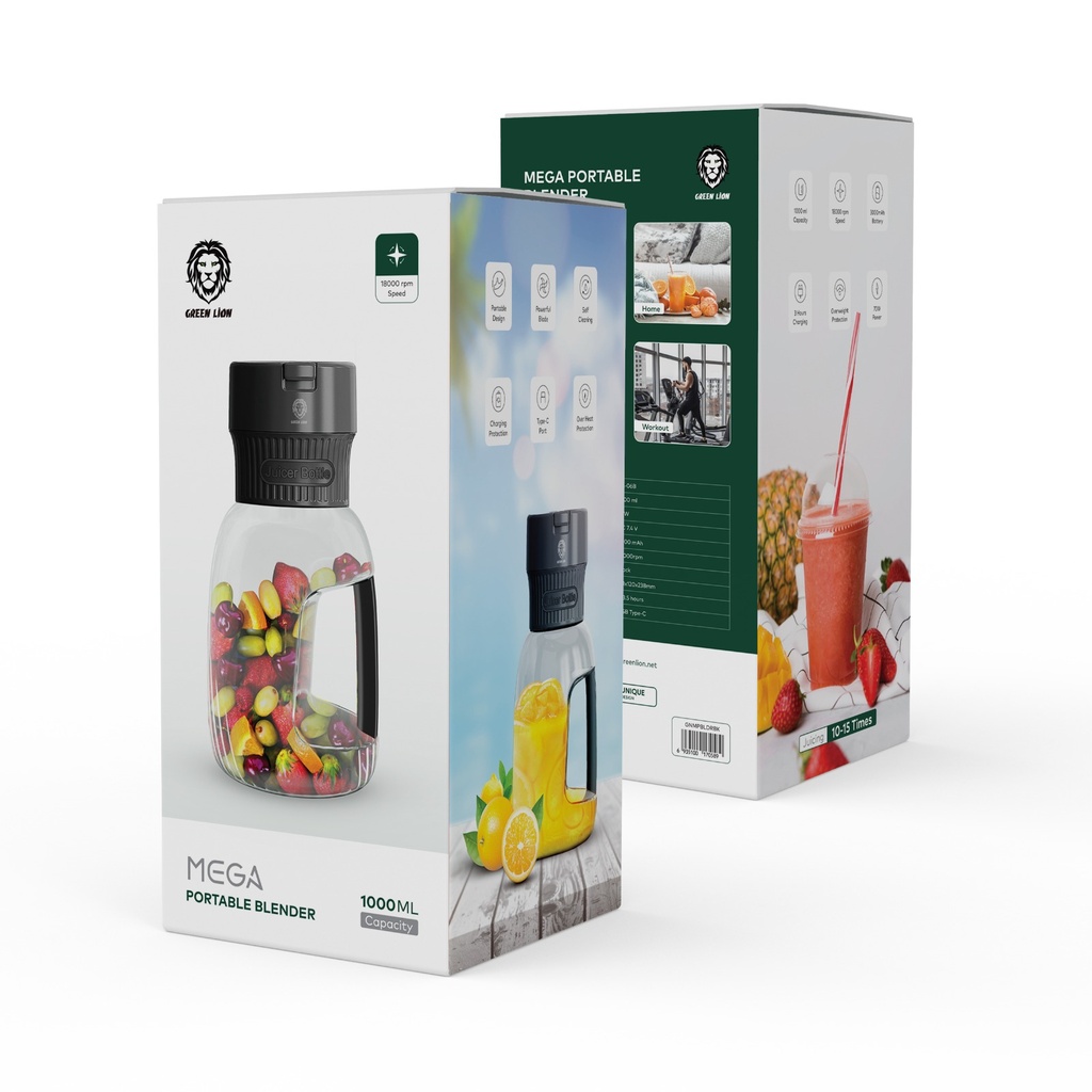 مخلوط کن شیکر گرین لاین مدل Mega ظرفیت ۱ لیترGreen lion