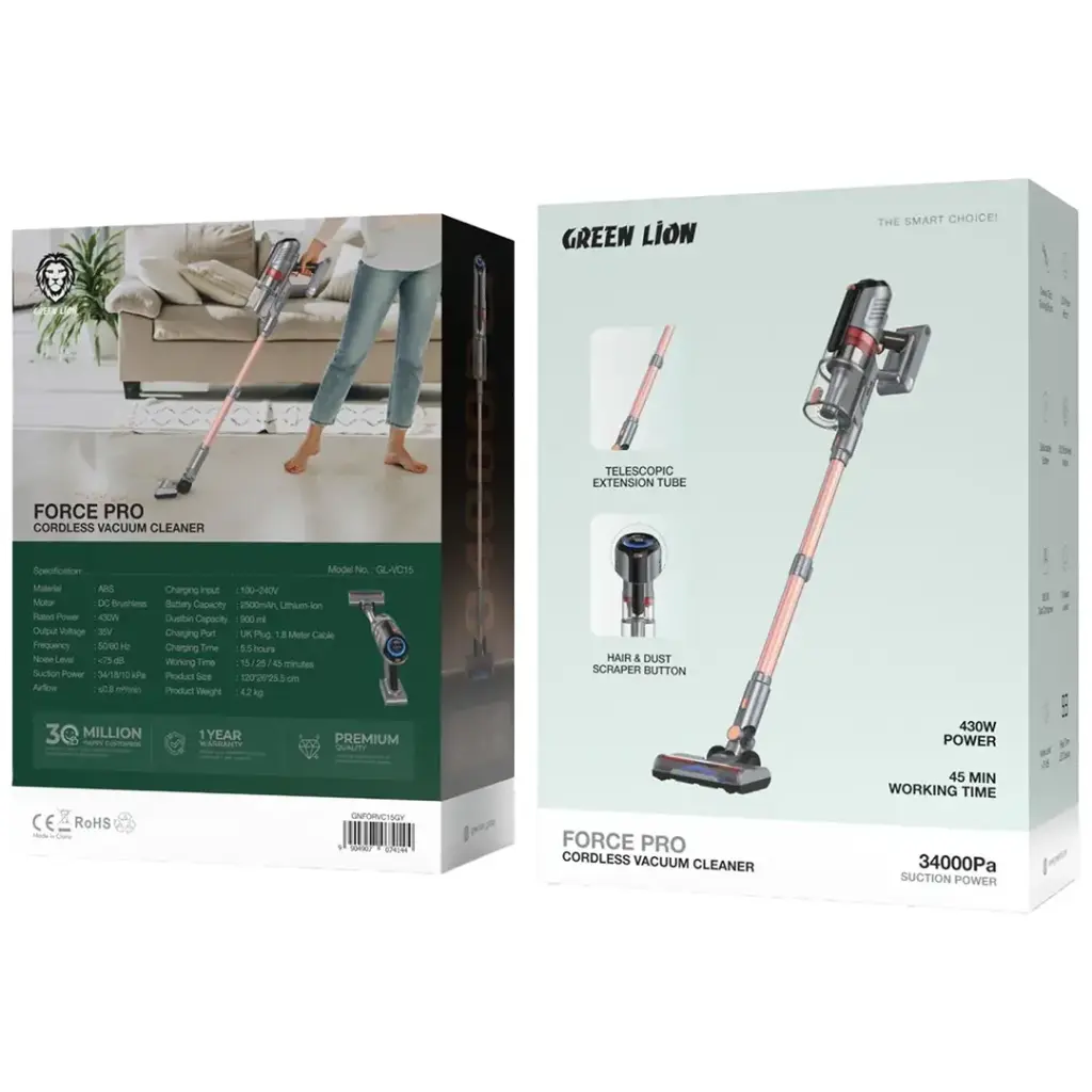 جارو شارژی گرین لاین مدل Green Lion Force Pro Cordless Vacuum Cleaner - تصویر 2