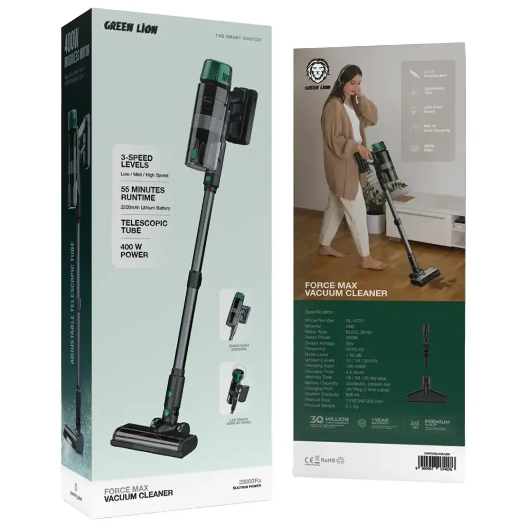 جارو شارژی گرین لاین مدلGreen Lion Force Max Vacuum Cleaner