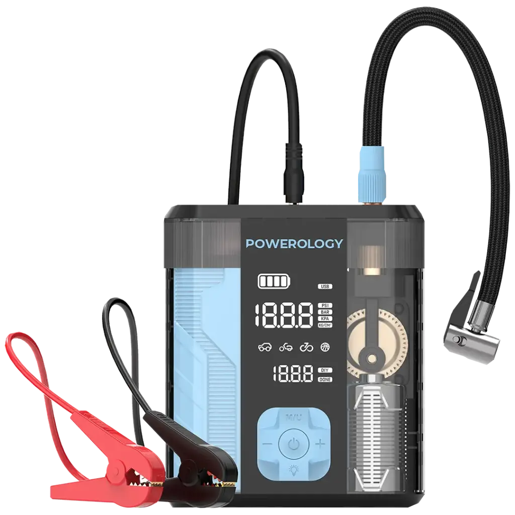 جامپ استارتر و پمپ باد و پاوربانک پاورولوژی Powerology 3-In-1 -PPBCHA96BKBU