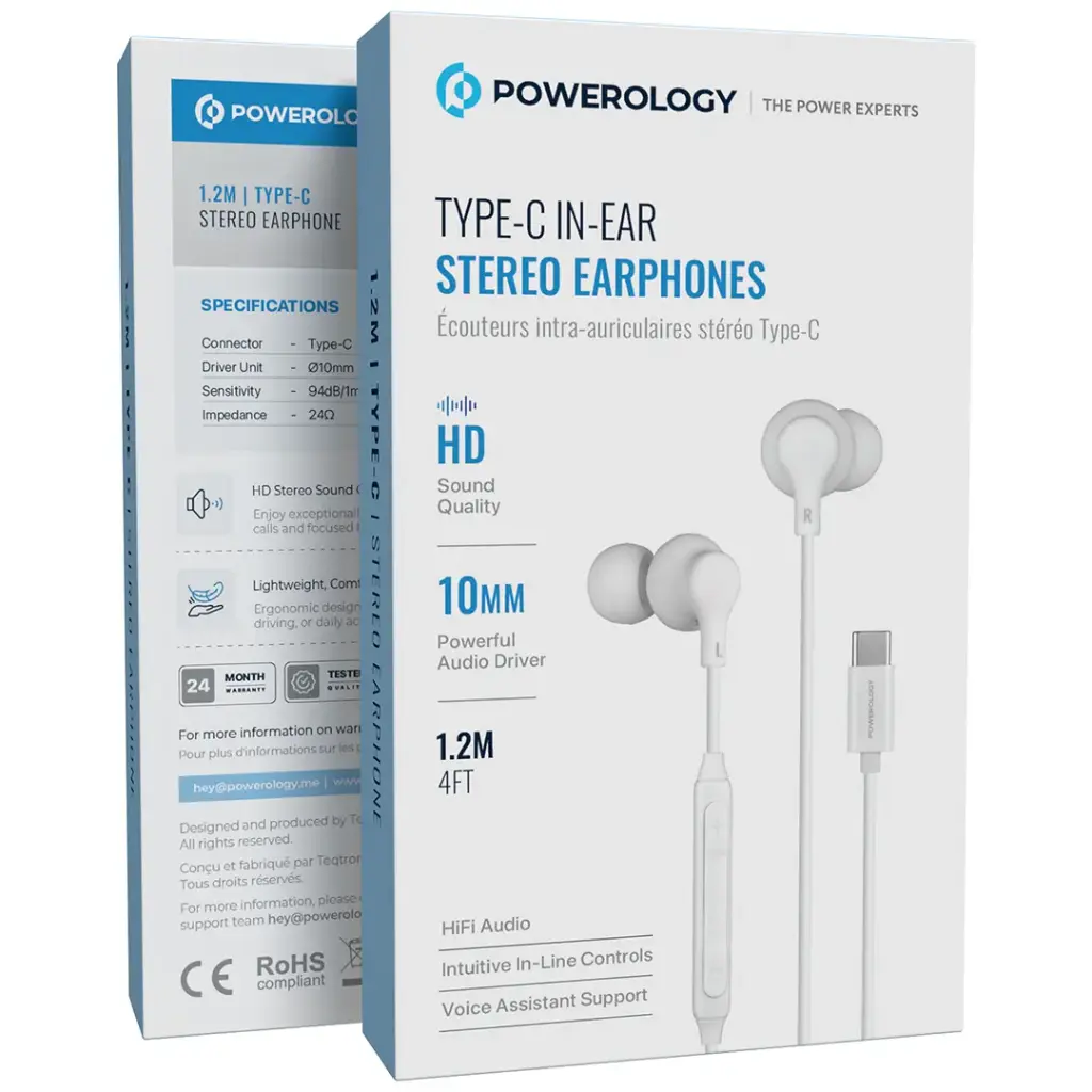 هندزفری سیمی تایپ سی پاورولوژی Powerology Type-C In-Ear - تصویر 3