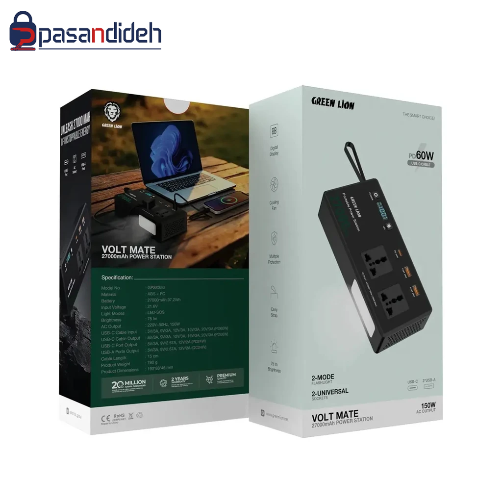 پاور استیشن گرین لاین مدل Green lion VOLTMATE 27000 mah