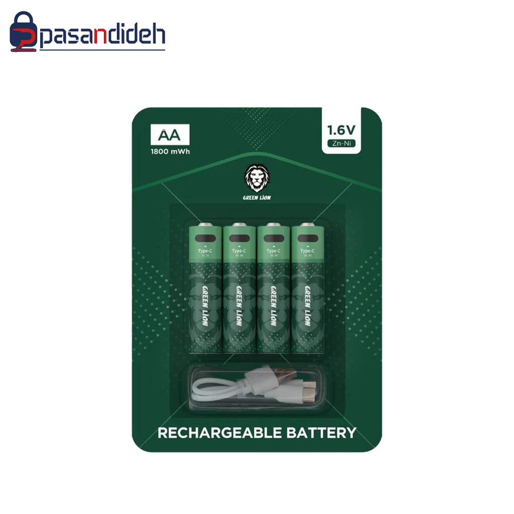 باتری قلمی چهار عددی شارژی گرین لاین Green Lion BATTERY AA