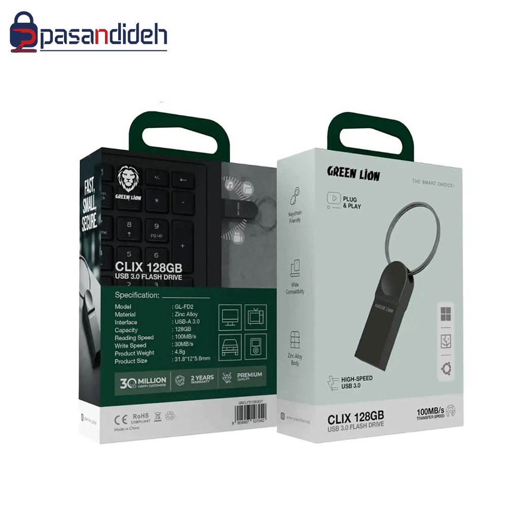 فلش مموری 128 گیگابایت گرین لاین Green Lion Clix Flash Drive 128GB